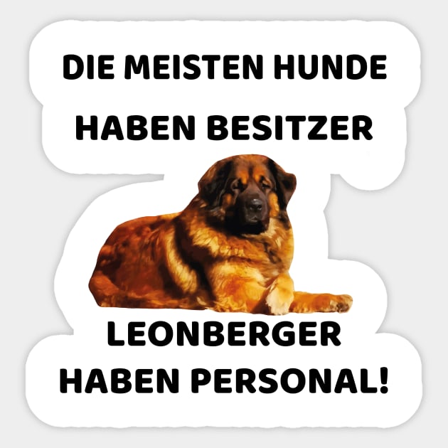 Leonberger With Its Own Staff Sticker by ml.designs